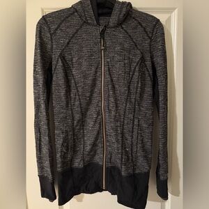 Lululemon Longline Gray and Black Zip-Up Jacket